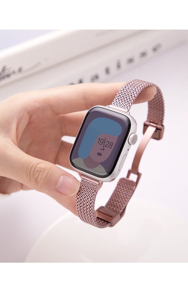 BESTPEAK 2 Pack Magnetic Metal Bands Compatible with Apple Watch Band 38mm 40mm 41mm , Adjustable Magnetic Metal Strap Thin Waterproof Wristbands Compatible with iWatch Apple Watch Series11 10 8 7 6 5 4 3 2 1（41/40/38/42mm（Series 11/10）2pcs-Black + Rose Pink - Image 5